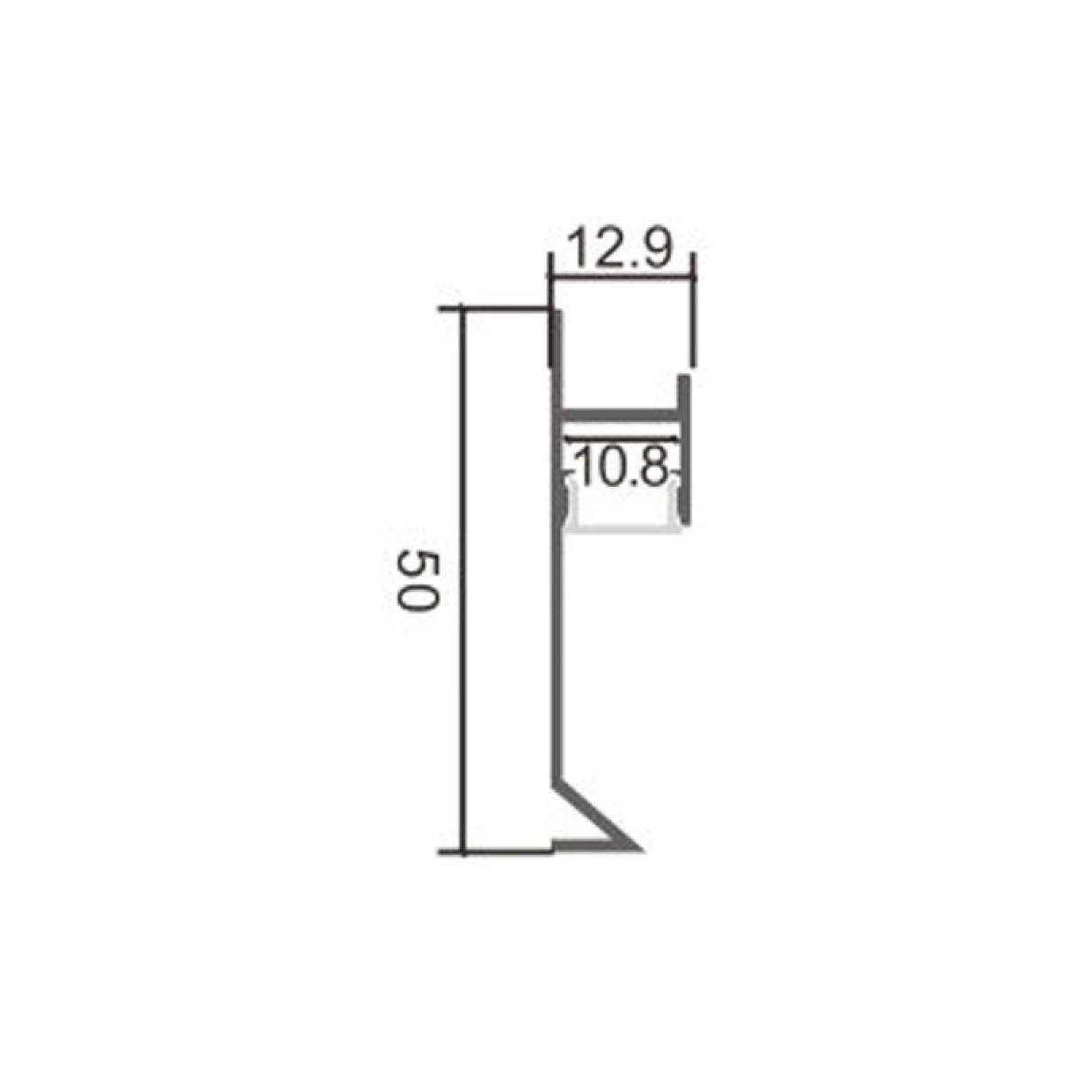 Perfil de aluminio Ska Lacado Negro - 2 metros