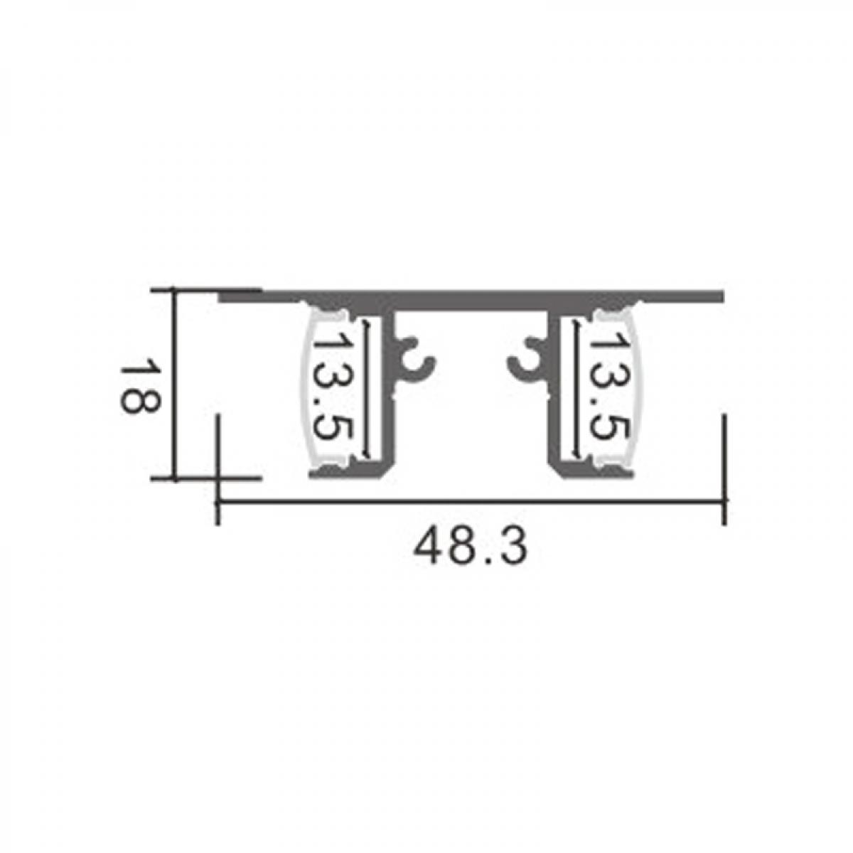 Perfil de aluminio Gote Lacado Negro - 2 metros
