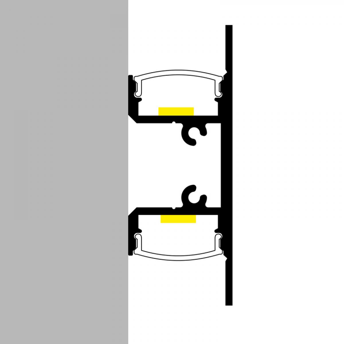 Perfil de aluminio Gote Lacado Negro - 2 metros