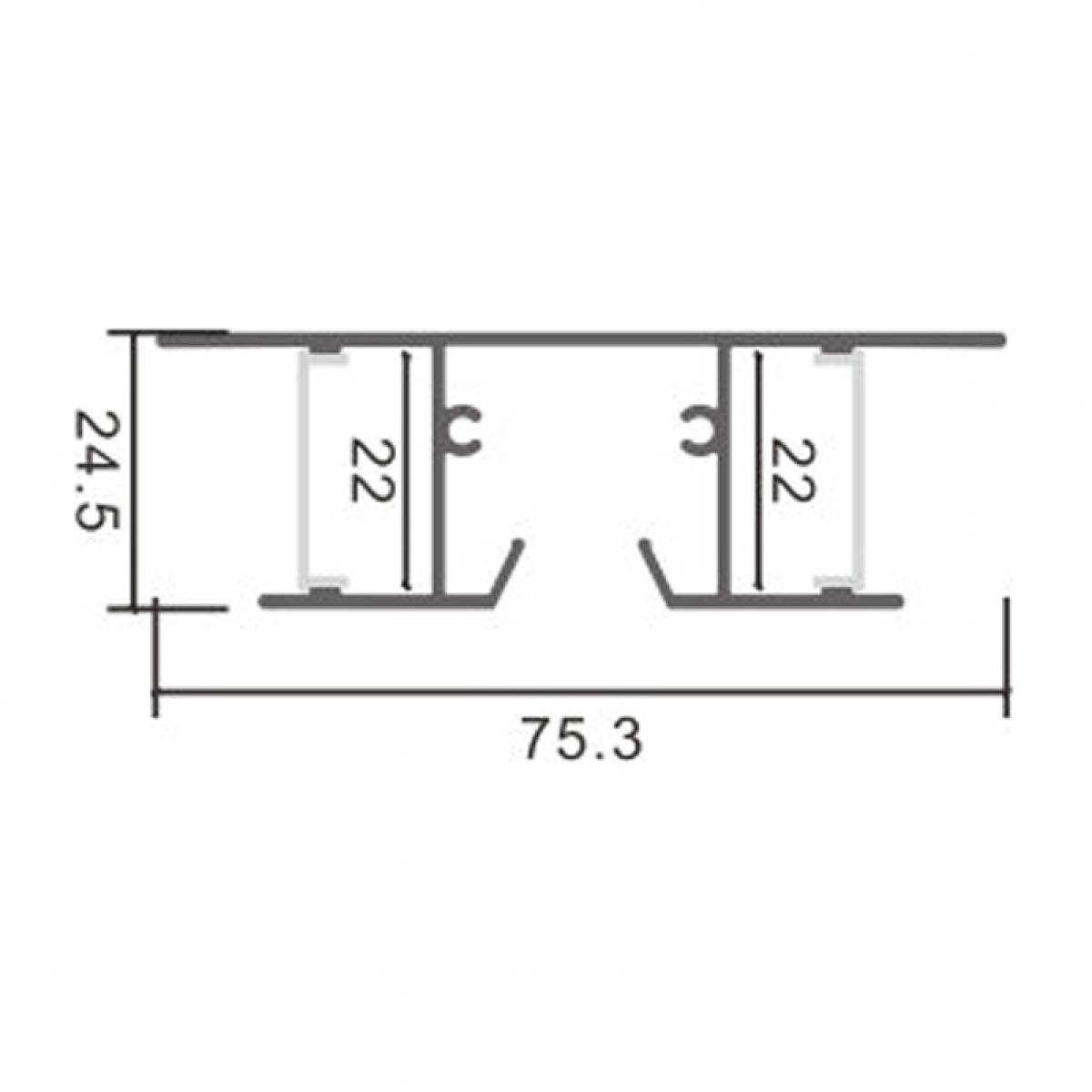 Perfil de aluminio Gote XL Lacado Negro - 2 metros