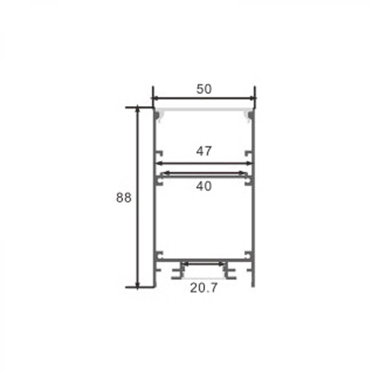 Perfil de aluminio Bieg - 2 metros