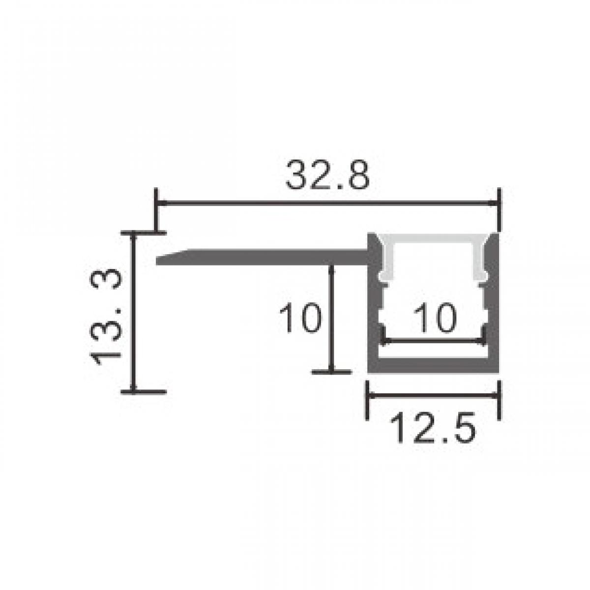 Perfil de aluminio Hure - 2 metros
