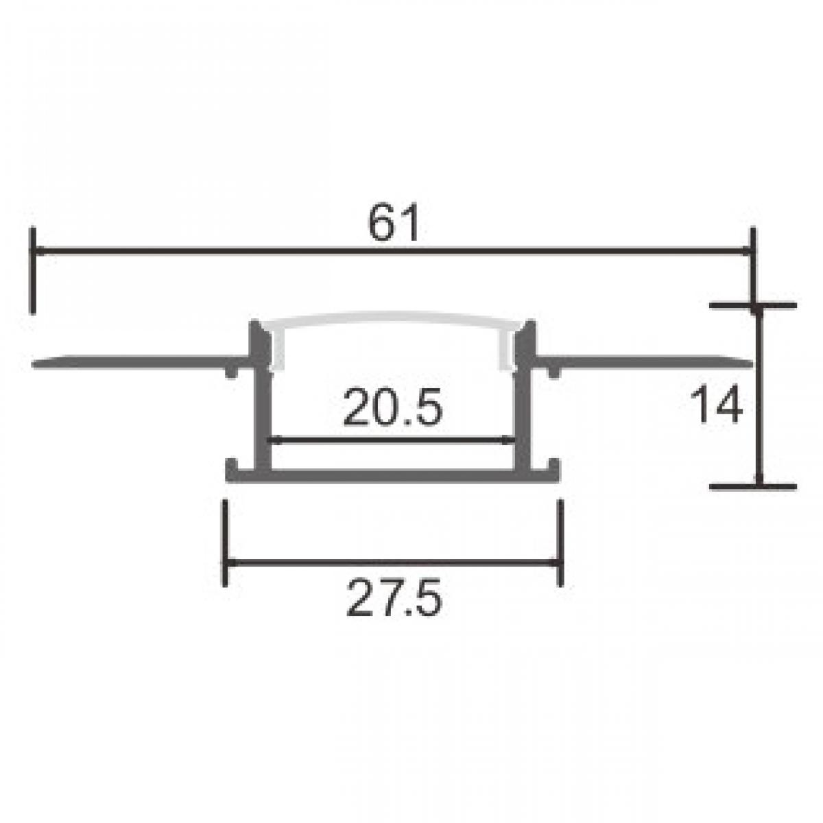 Perfil de aluminio Feat - 2 metros