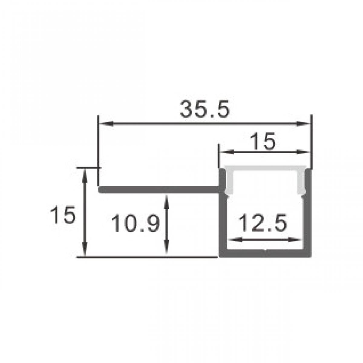 Perfil de Aluminio Gilg - 2 Metros