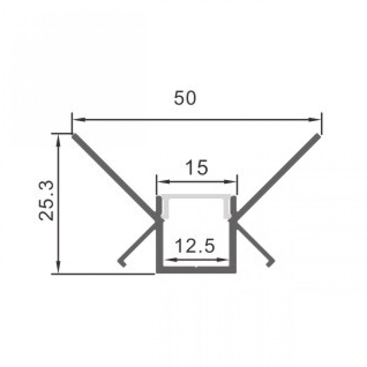 Perfil de aluminio Lor - 2 metros