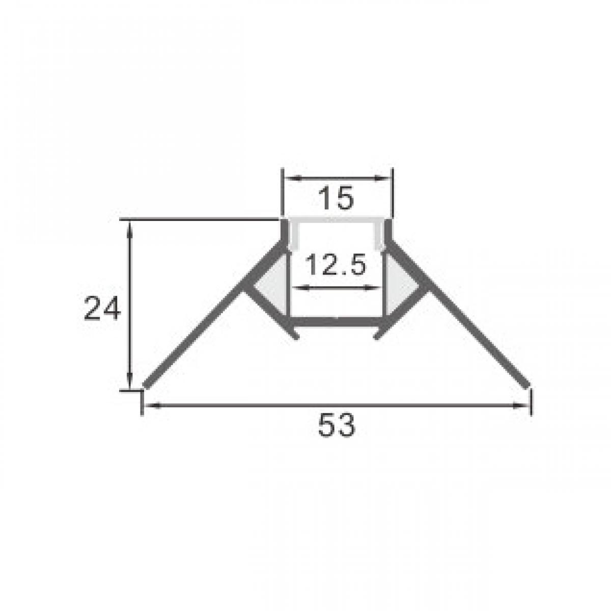 Perfil de aluminio Tuc - 2 metros