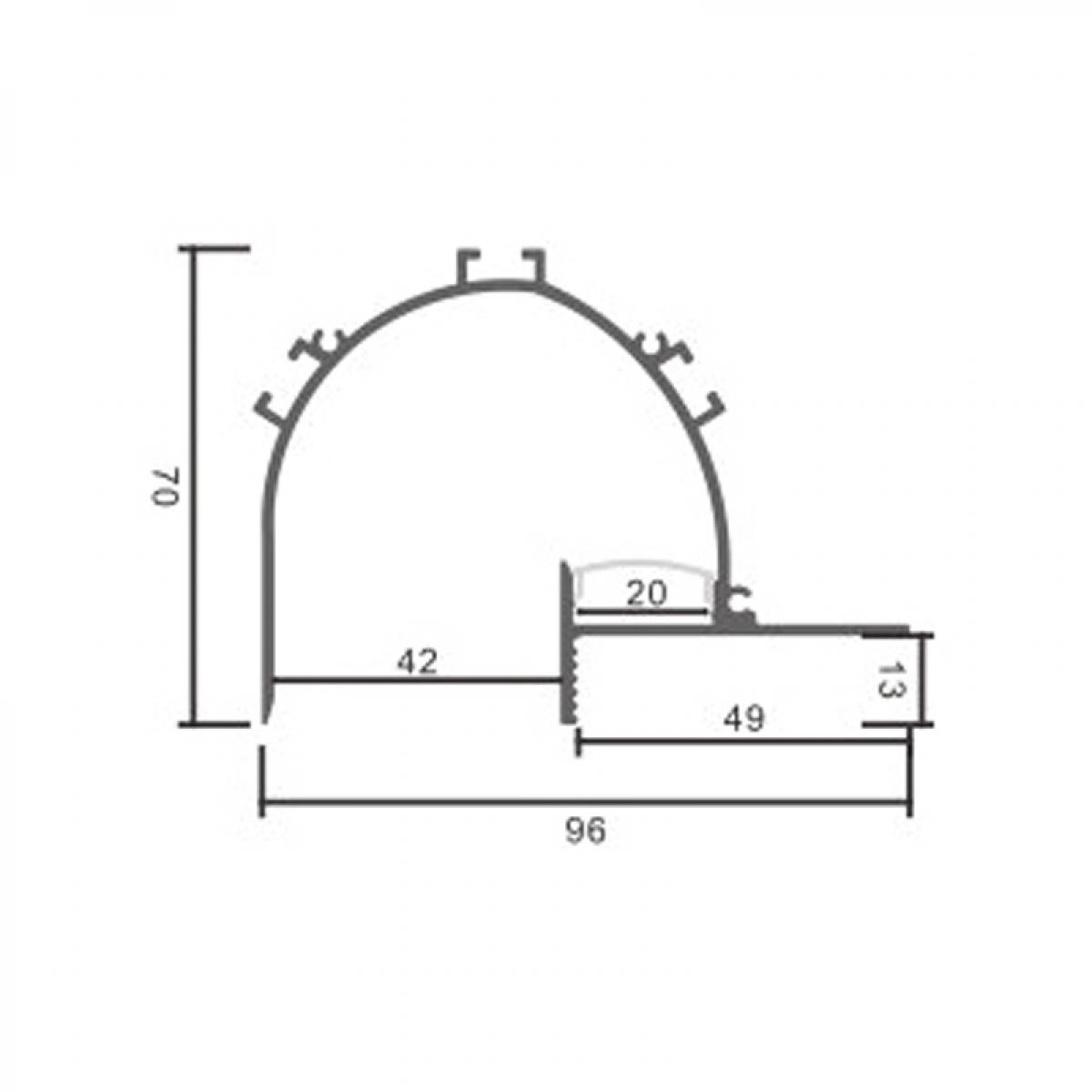 Perfil de aluminio Sunn Lacado Blanco - 2 metros