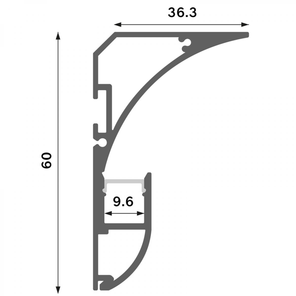 Perfil de aluminio Sea Lacado Blanco - 2 metros