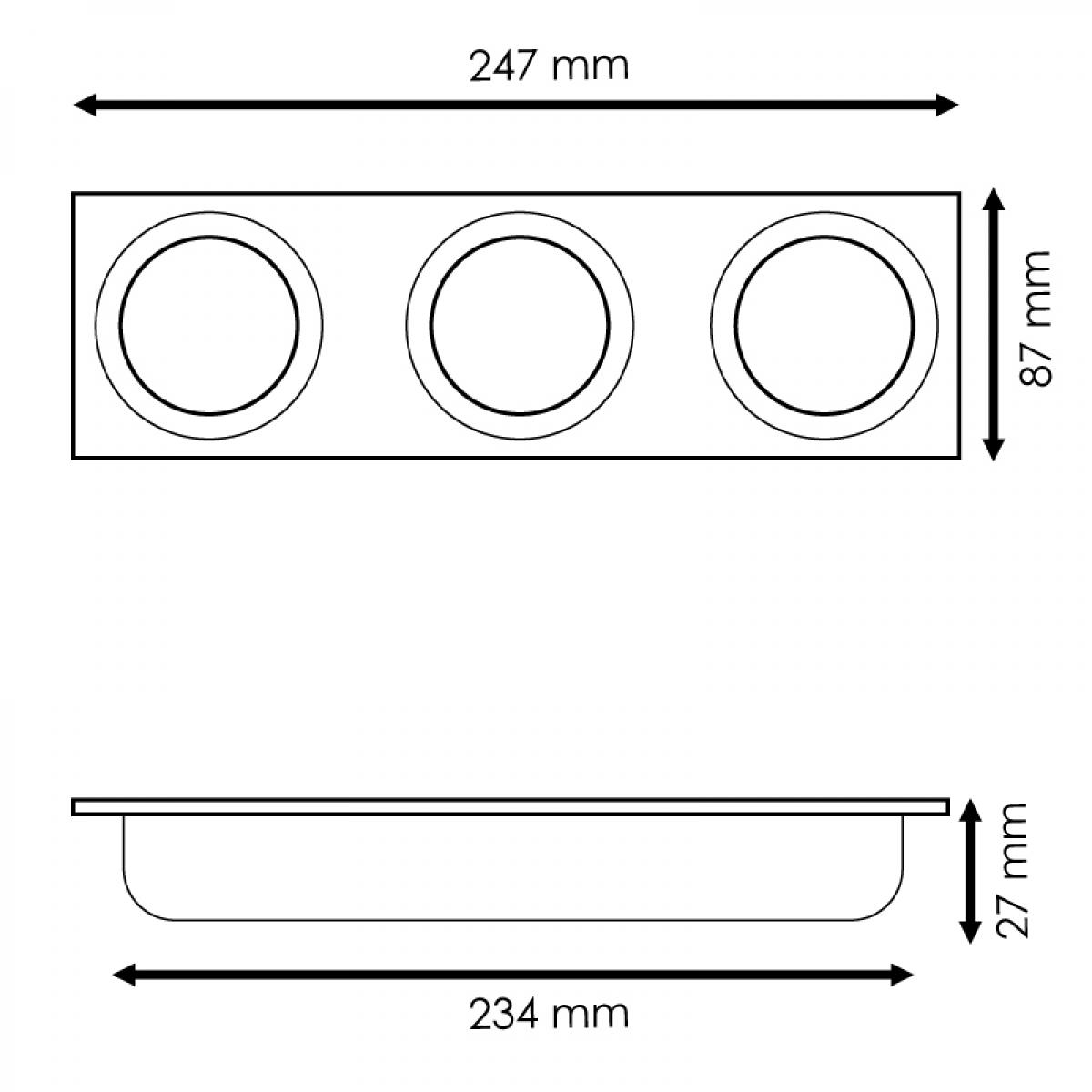 Aro Empotrable 3L para módulo Cobfix 10W