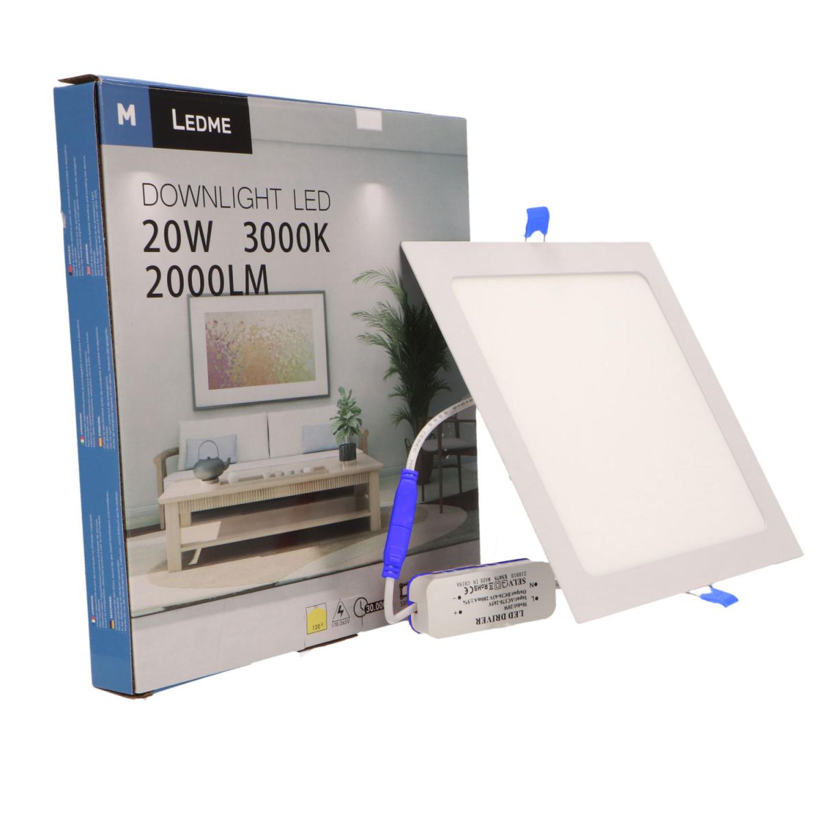 Panel LED Cuadrado Serie Slim 20W