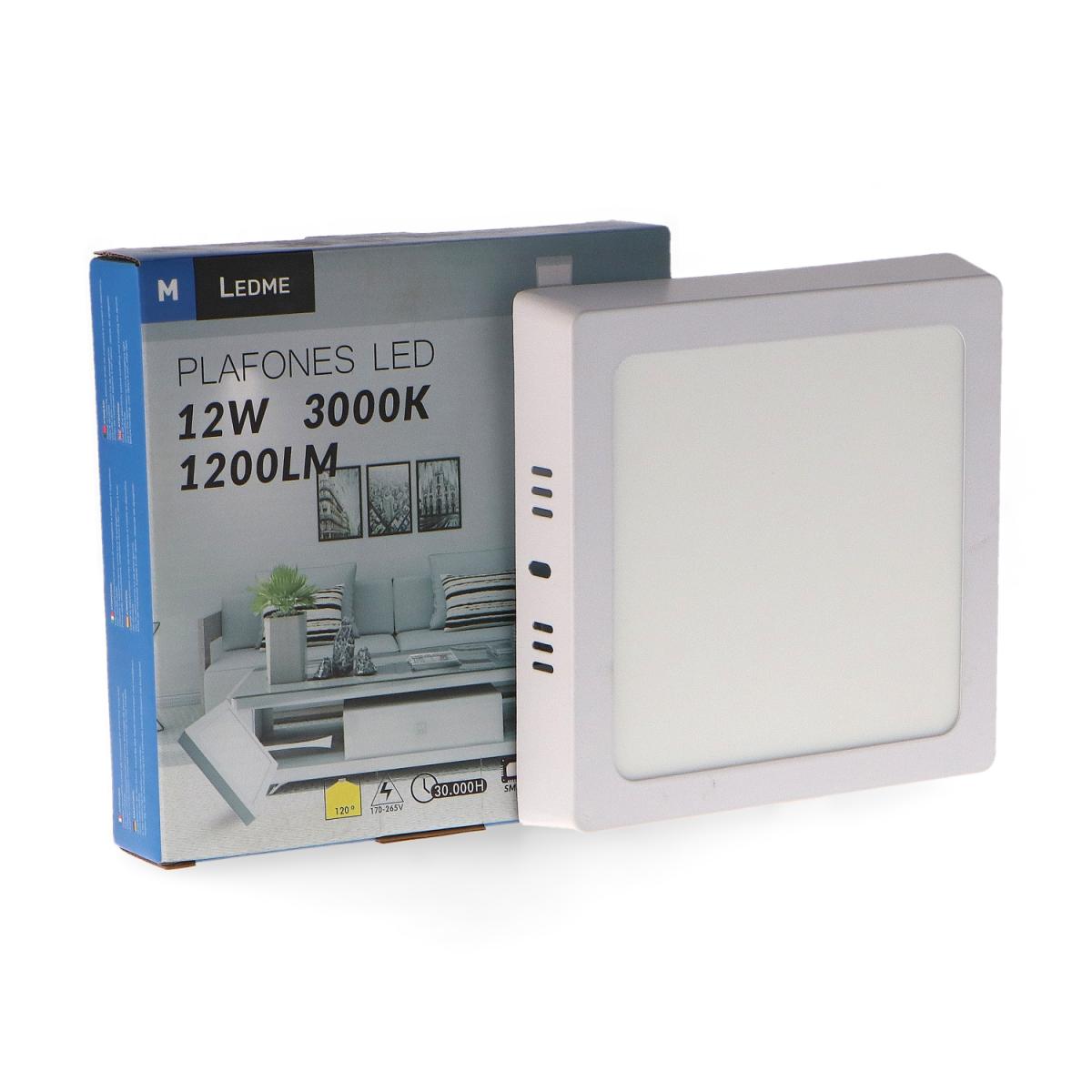 Panel de Superficie Serie Slim Cuadrado 12W
