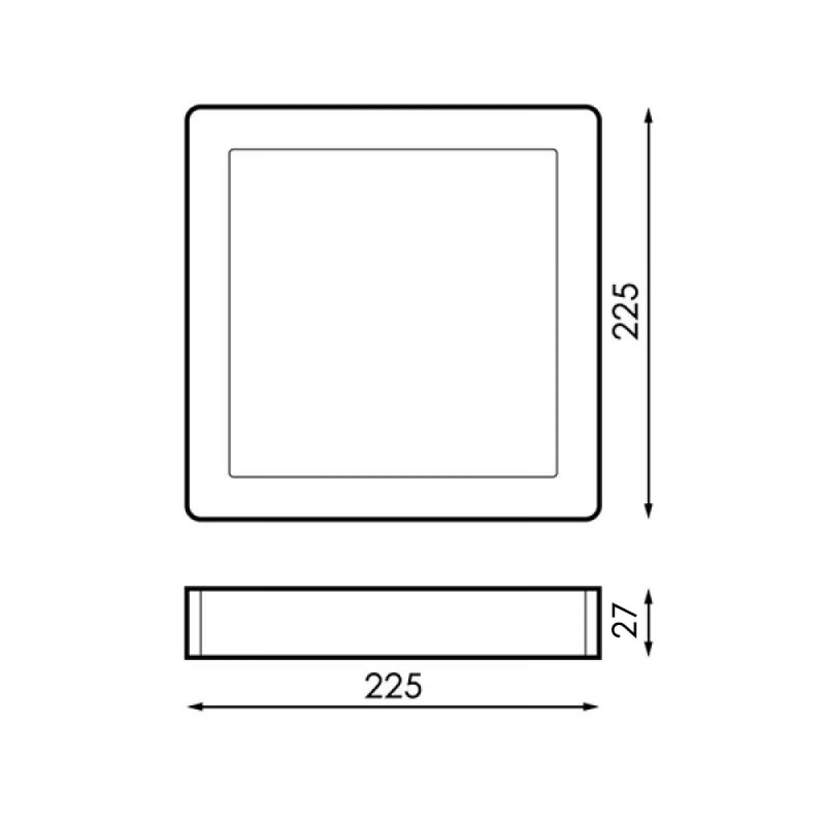 Panel de Superficie Serie Slim Cuadrado 20W