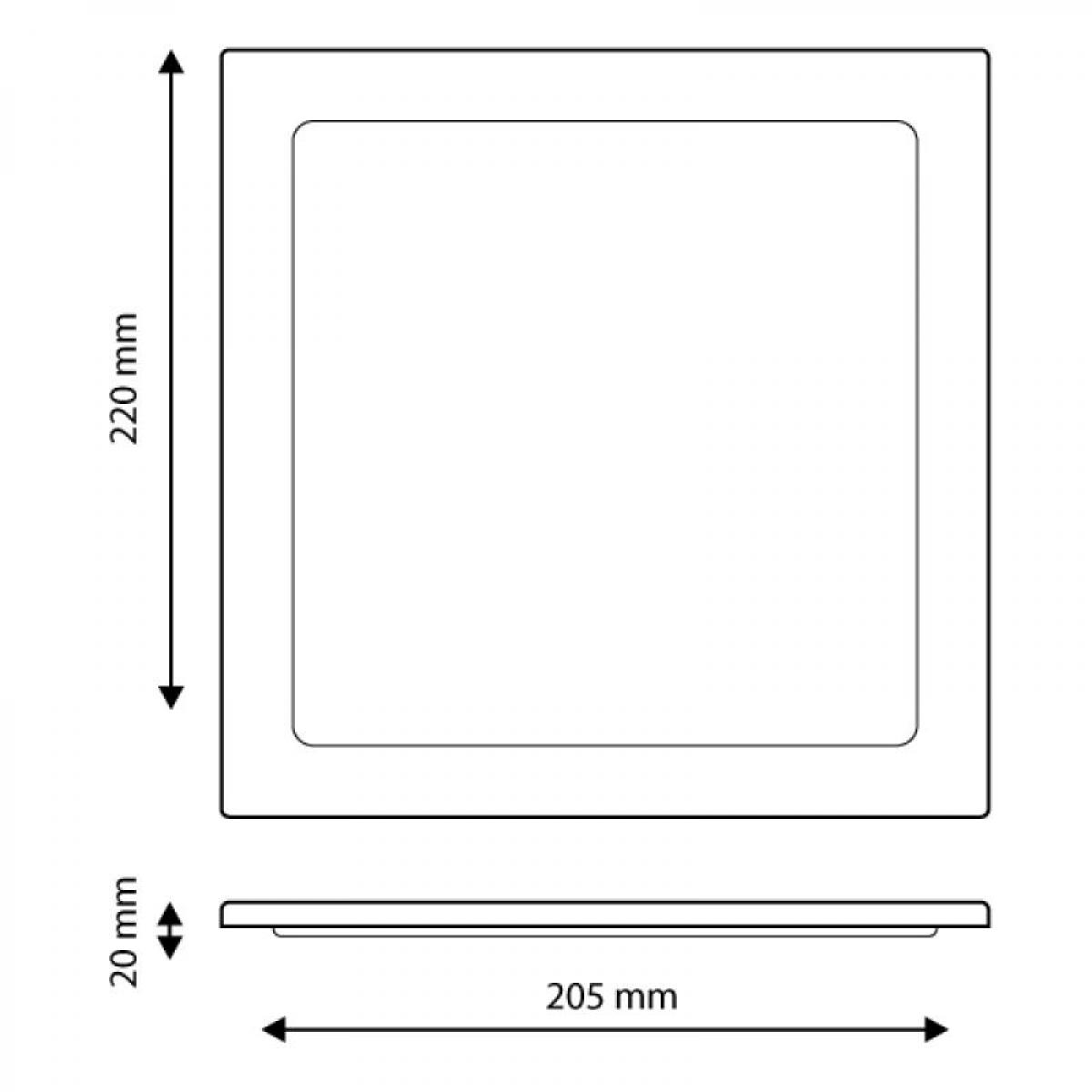 Panel LED Cuadrado Niquel 20W CCT