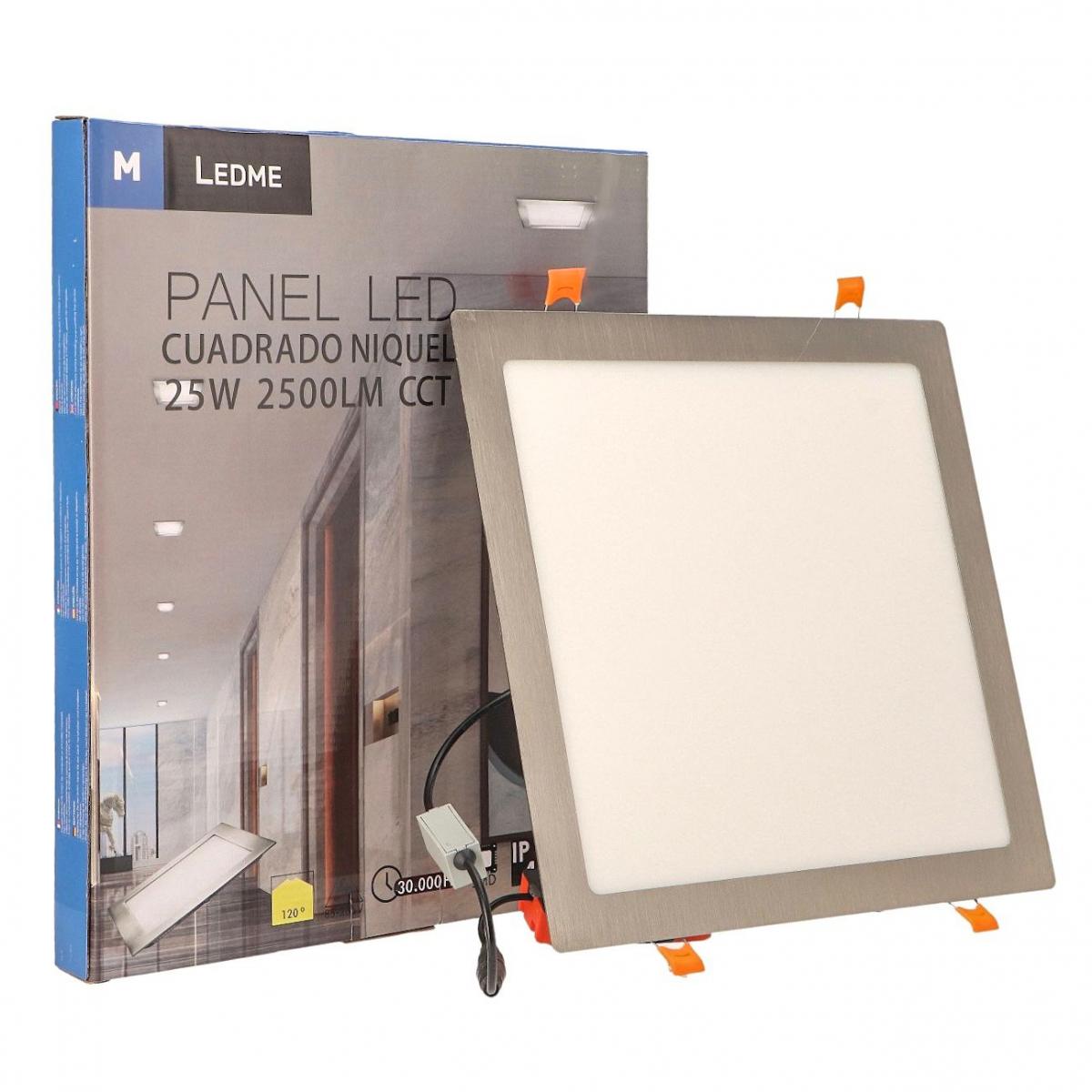 Panel LED Cuadrado Niquel 25W CCT
