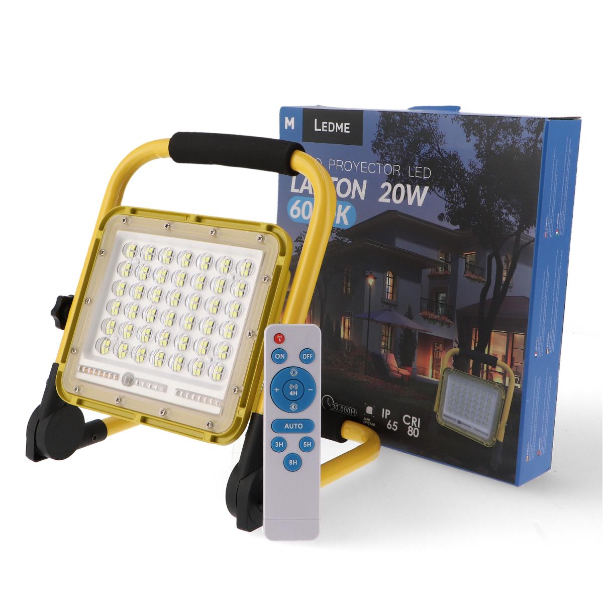 Foco proyector LED portátil con batería Laptop 20W