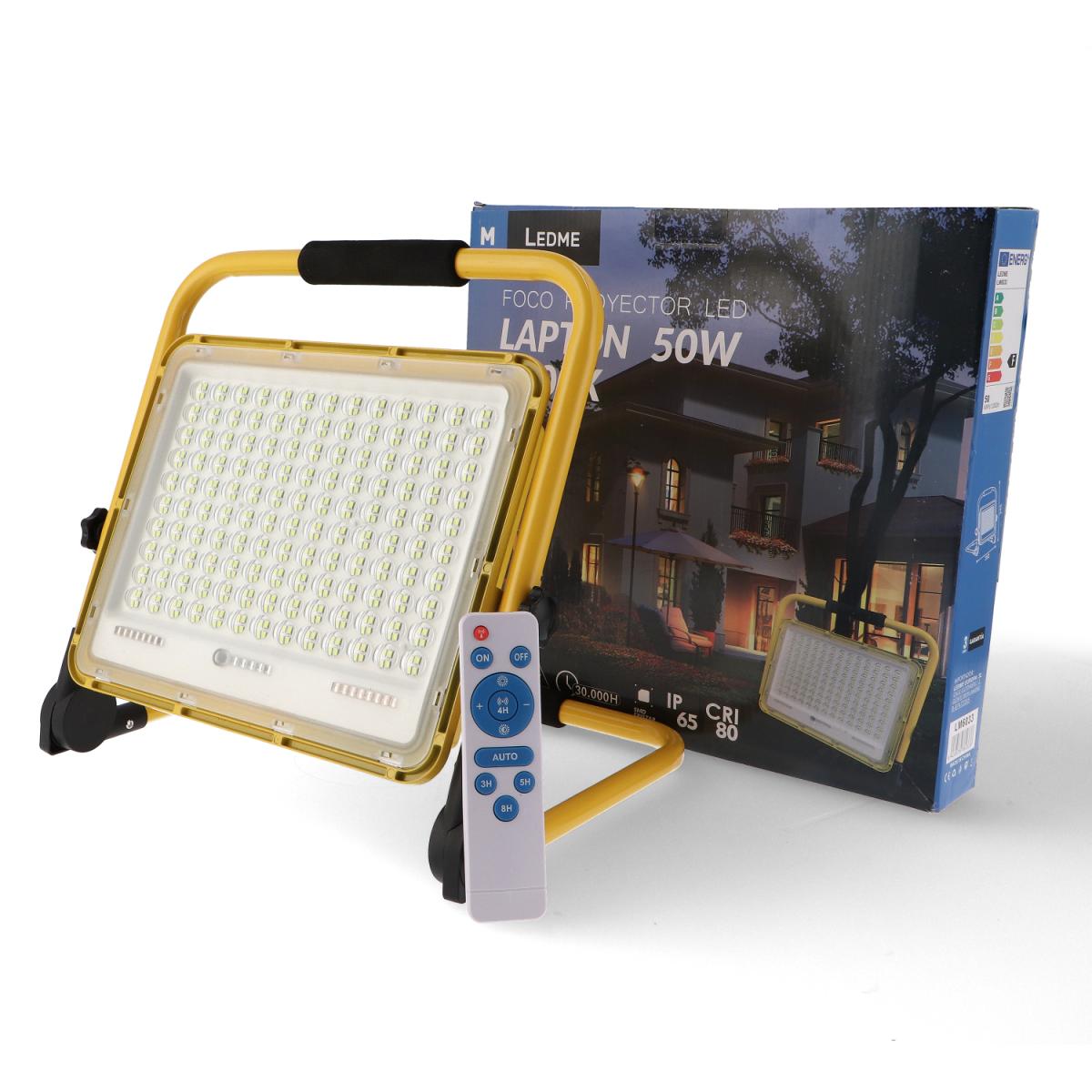 Foco proyector LED portátil con batería Laptop 50W