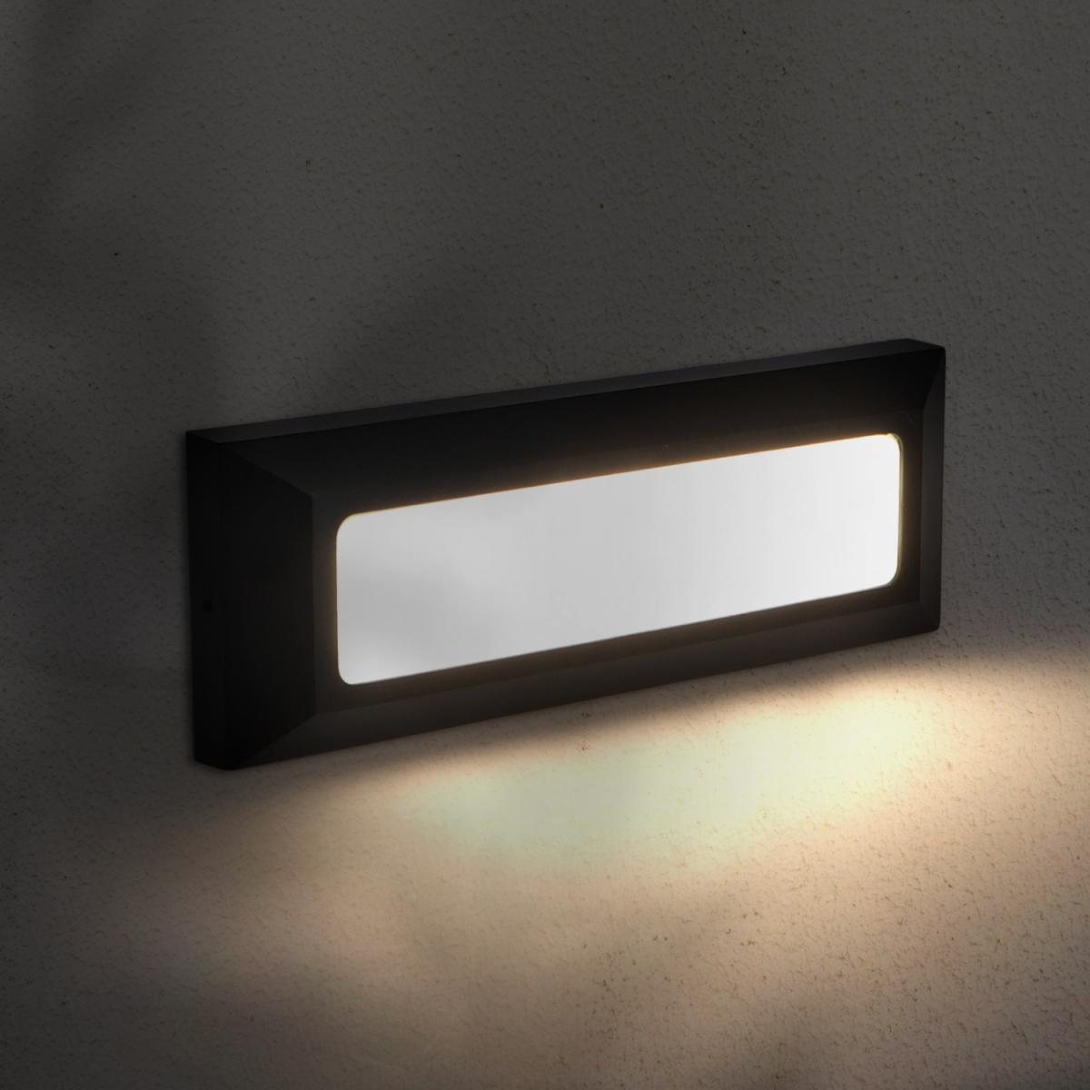 Baliza de Superficie Led Wall Long Rectangular Negro 5W IP65