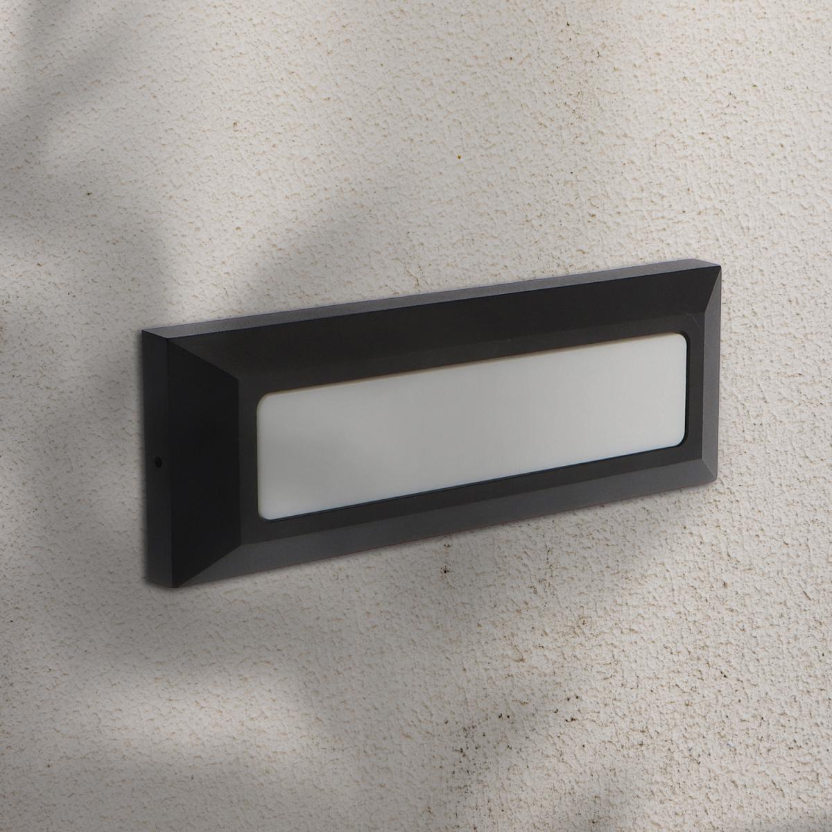 Baliza de Superficie Led Wall Long Rectangular Negro 5W IP65