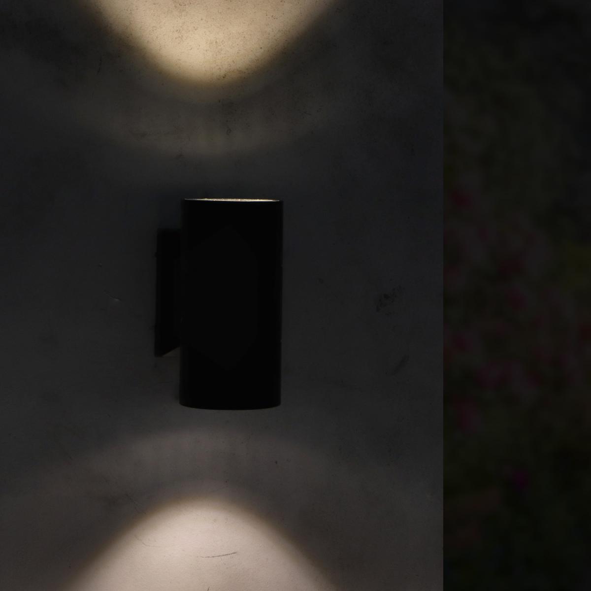 Aplique de pared LED Tube Black 2X3W IP54