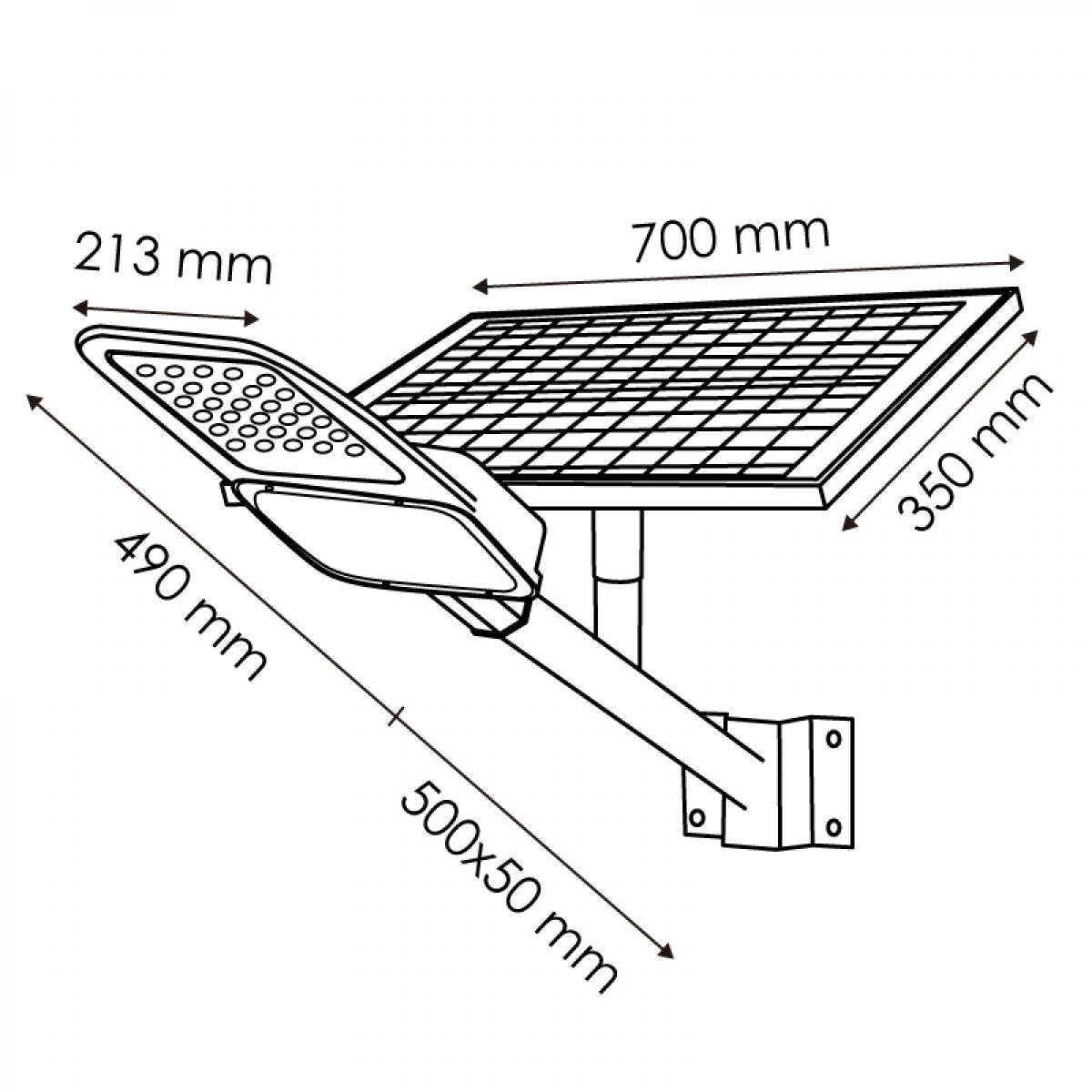 Farola Solar LED Minlight para Alumbrado Público 100W