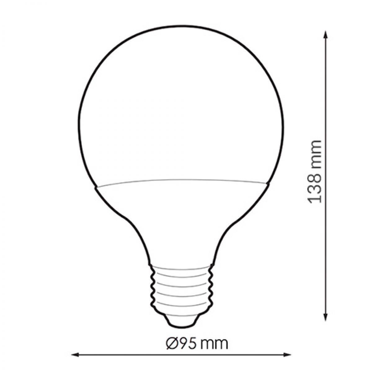 Bombilla LED E27 G95 15W