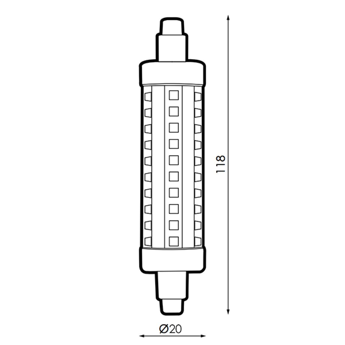Bombilla LED R7S 118 10W mm en Caja