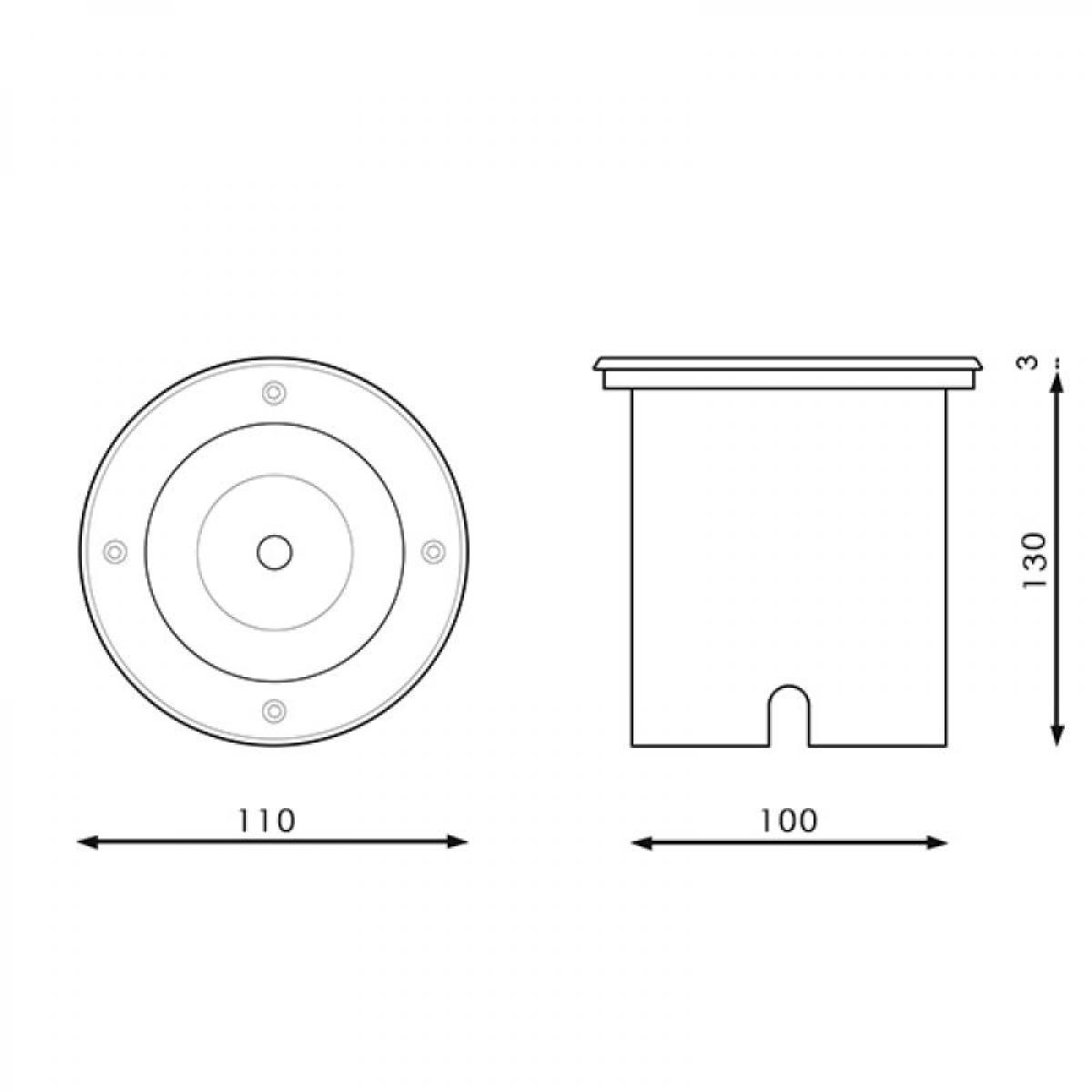 Foco empotrable GubBet para suelo IP67 Circular con casquillo GU10