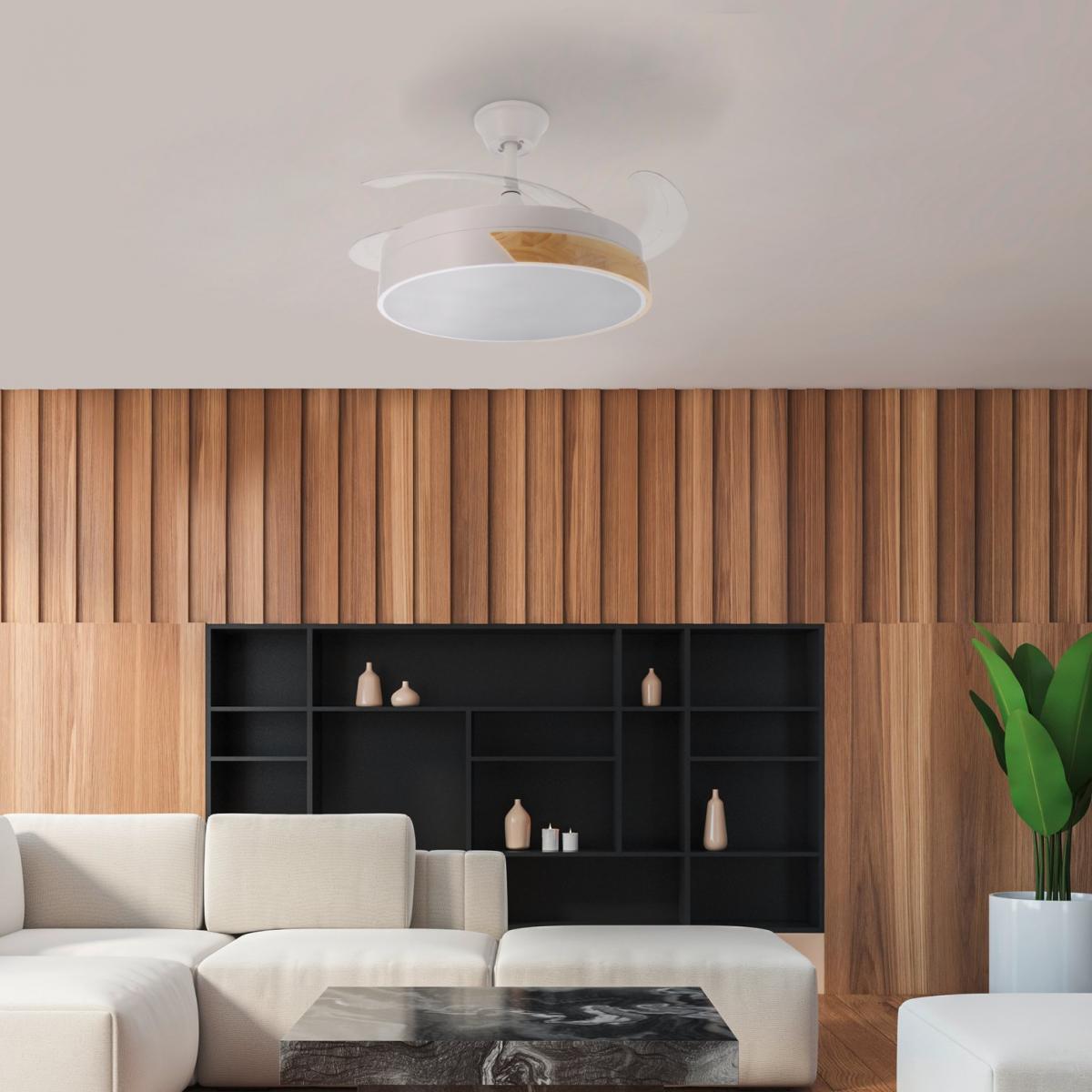 Ventilador de Techo Led Messe Madera Ø107 cm
