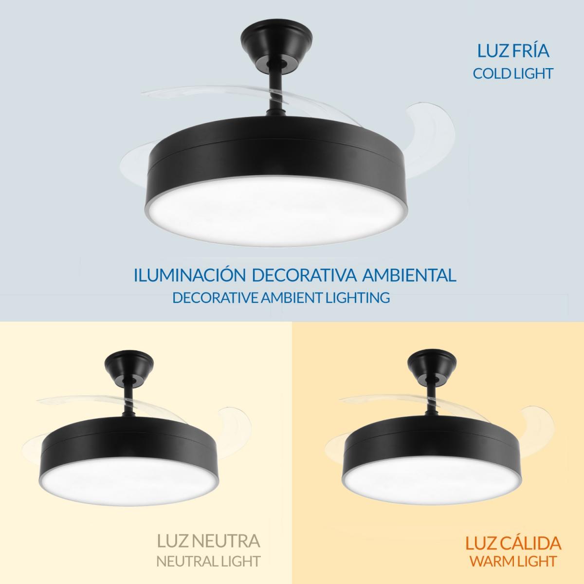 Ventilador de techo LED Messe Negro Ø107 cm