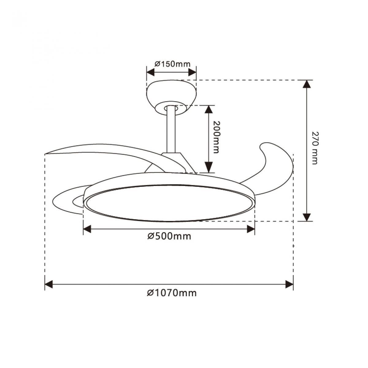 Ventilador de techo con luz DC Mistra blanco Ø107 cm