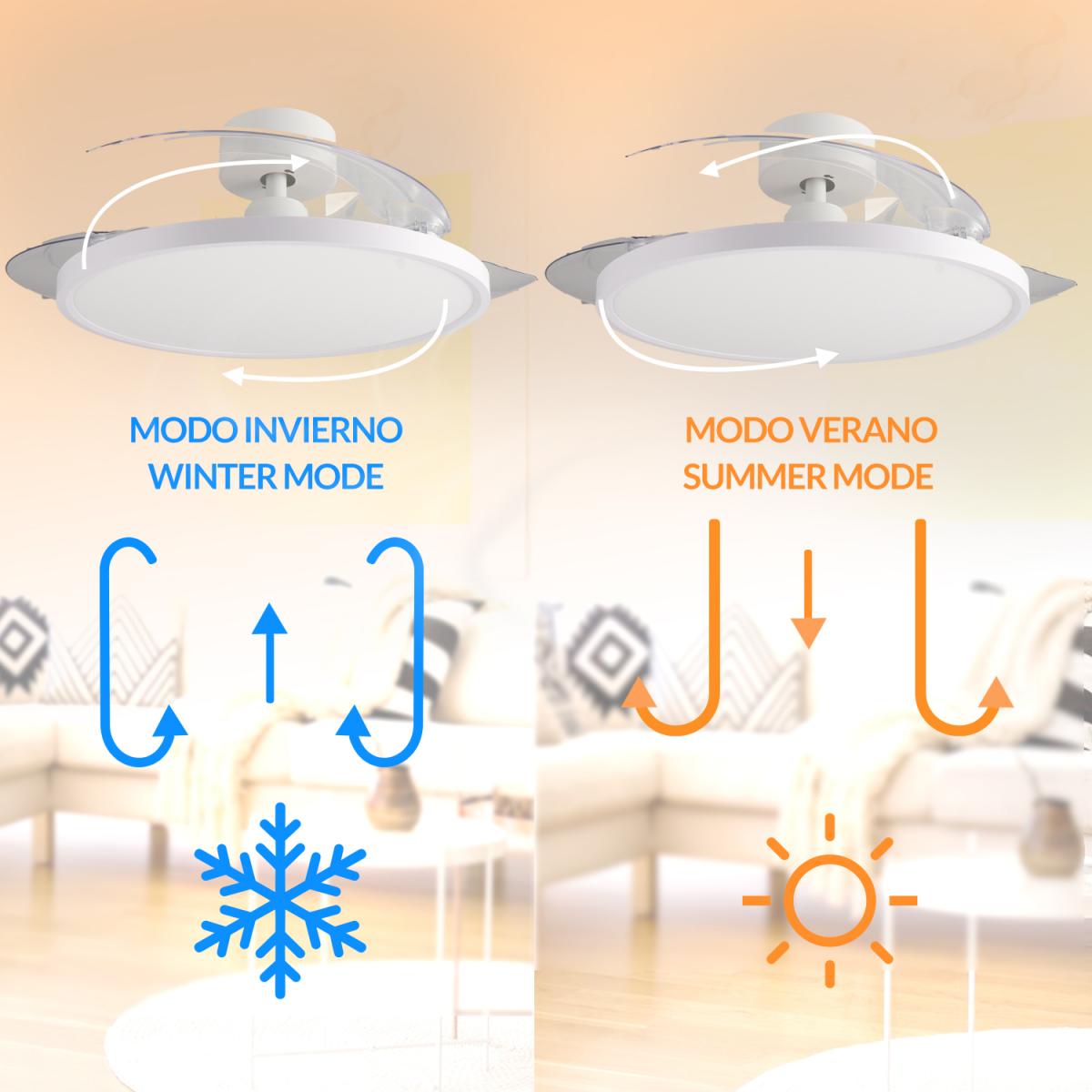 Ventilador de techo con luz DC Mistra blanco Ø107 cm