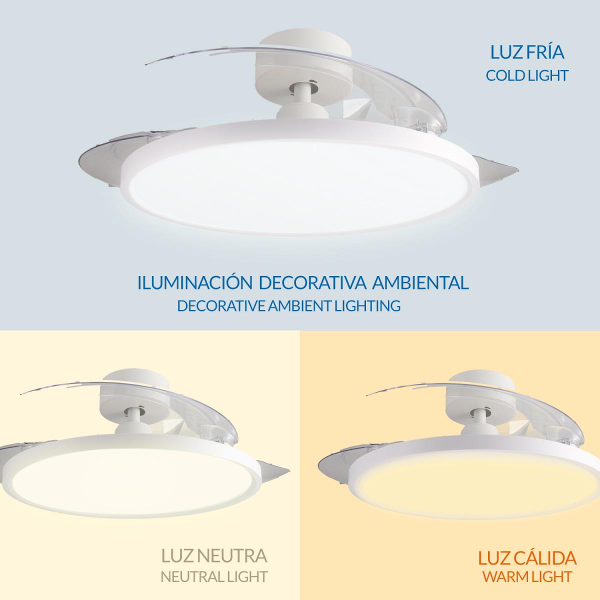 Ventilador de techo con luz DC Mistra blanco Ø107 cm