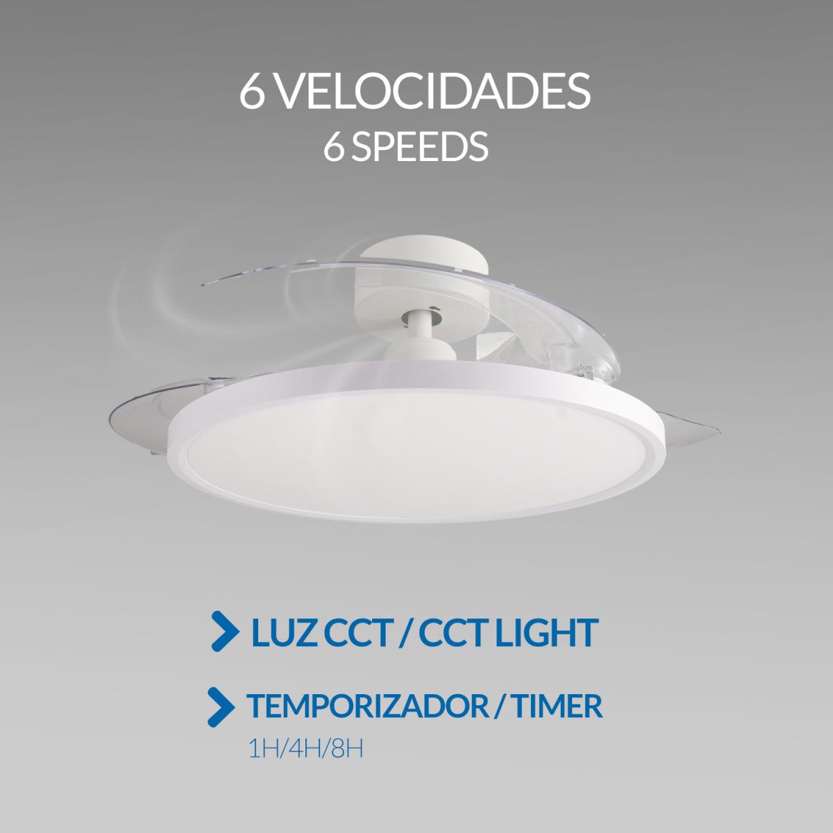 Ventilador de techo con luz DC Mistra blanco Ø107 cm