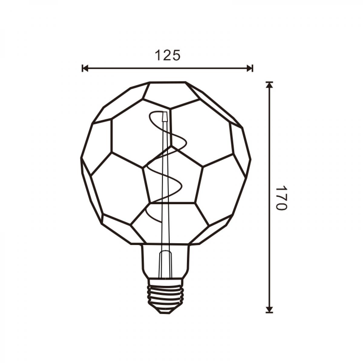Bombilla LED Filamento Espiral E27 G125 Ball 4W Ámbar