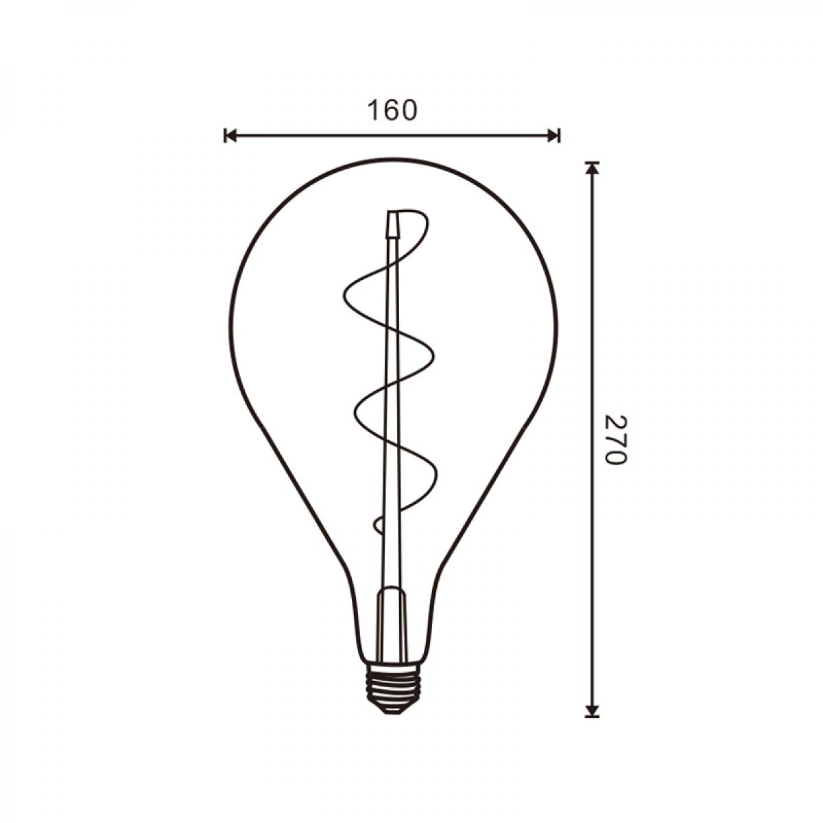 Bombilla LED Filamento Espiral E27 A160 4W Ámbar