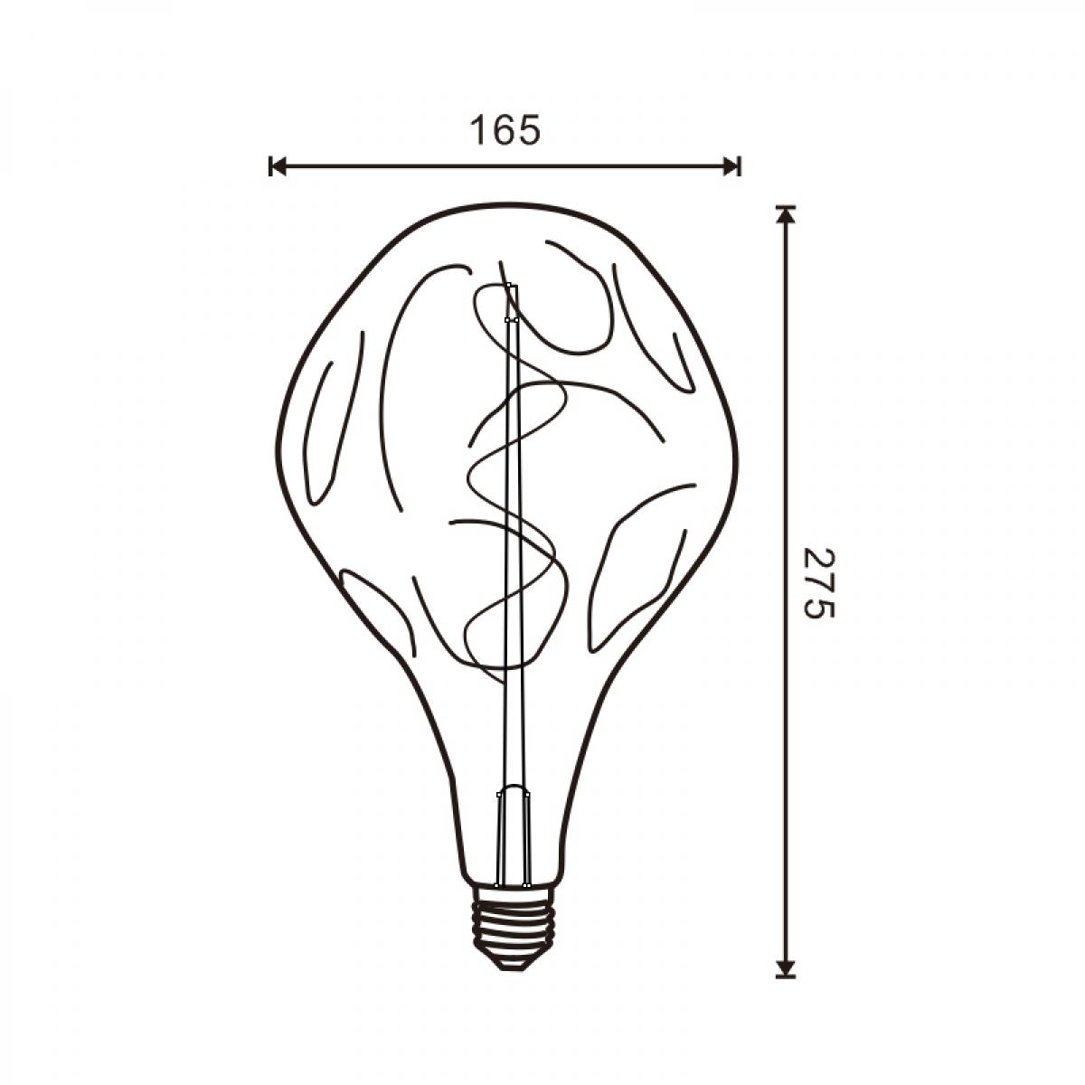 Bombilla LED Filamento Espiral E27 A165 4W Ámbar