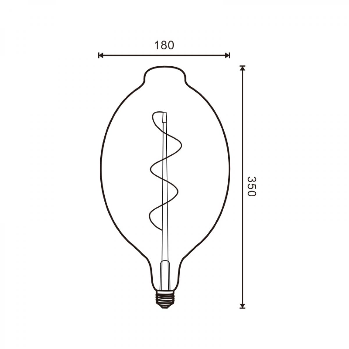 Bombilla LED Filamento Espiral E27 BT180 4W Ámbar
