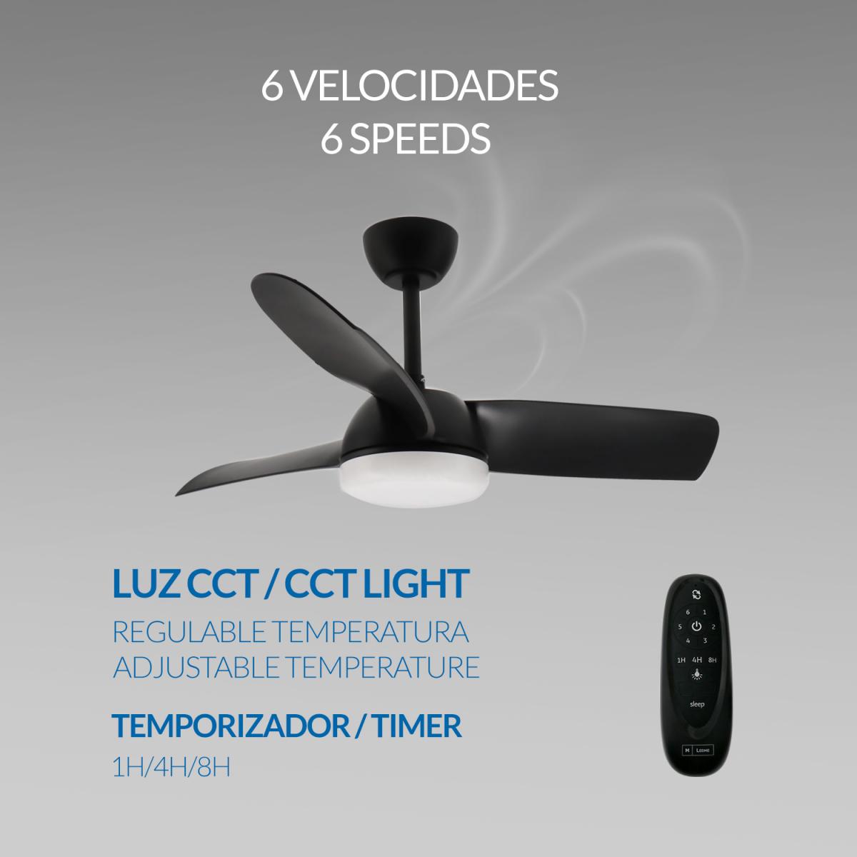 Ventilador de techo LED Black Face