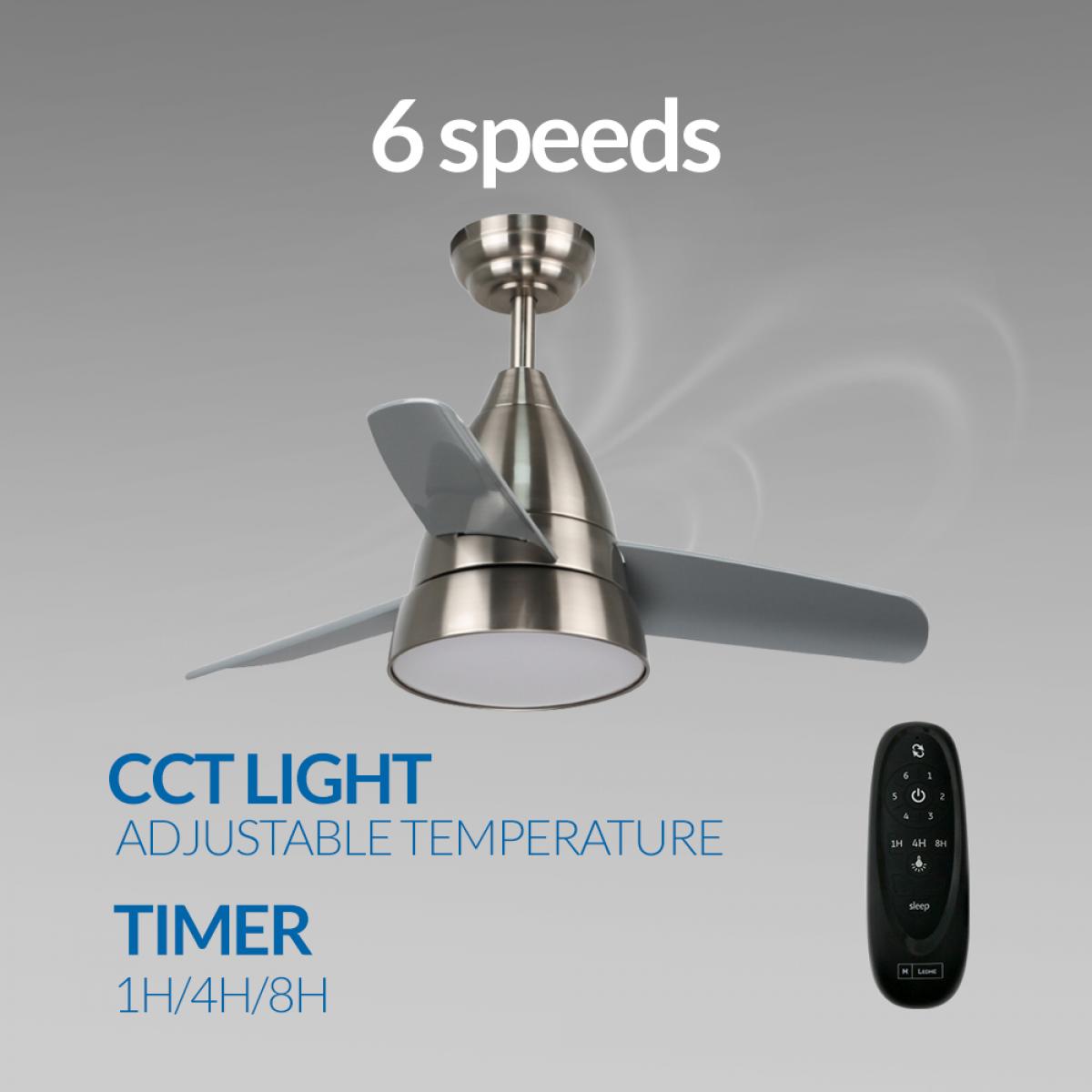 Ventilador de techo LED Niquel Silence