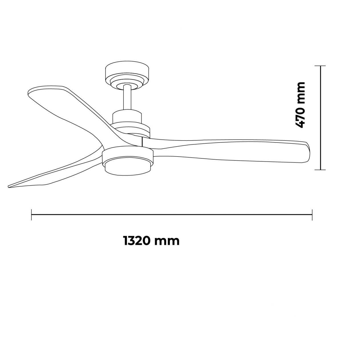 Ventilador de techo LED Nickel Wood