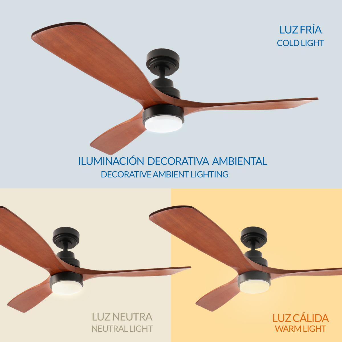 Ventilador de techo LED Black Wood