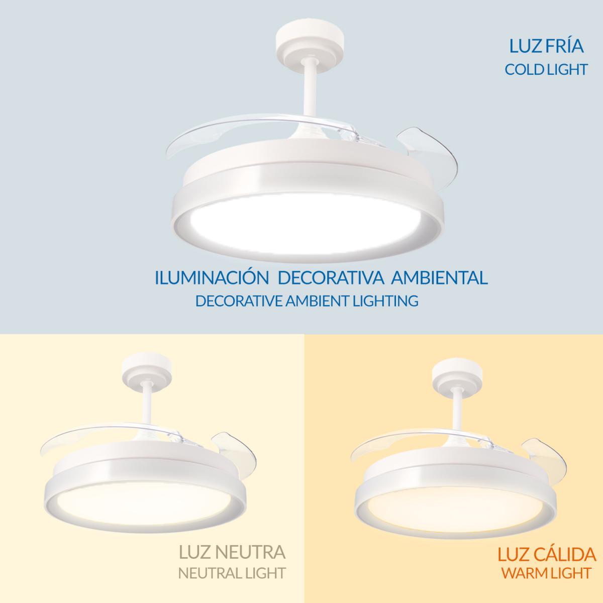 Ventilador de techo LED White Yeray Ø107 cm