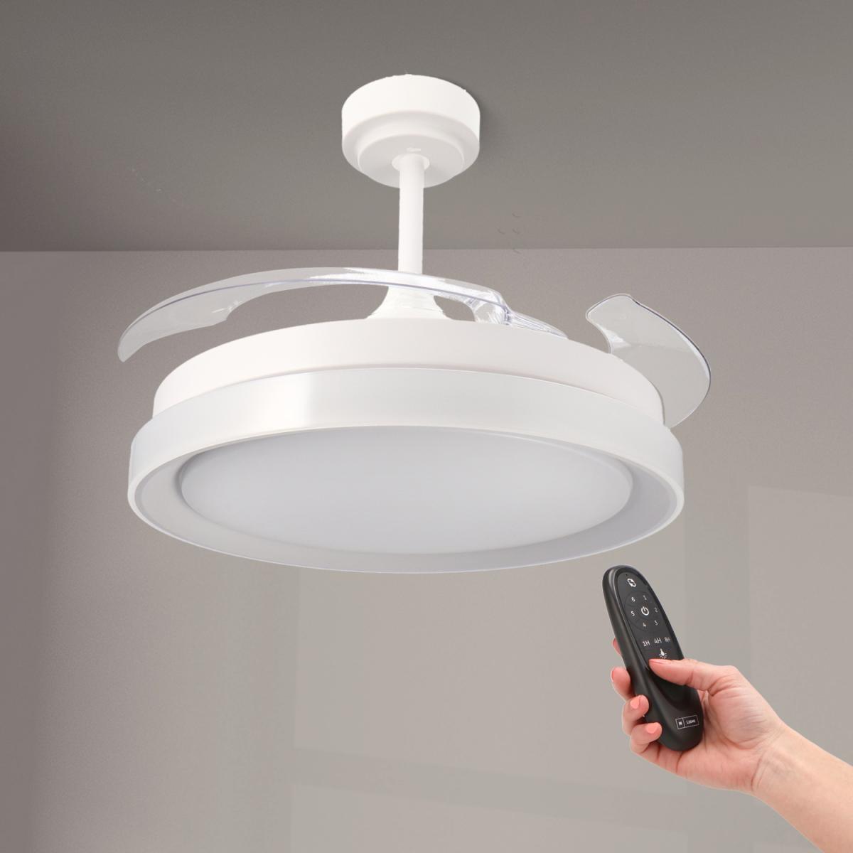 Ventilador de techo LED White Yeray Ø107 cm