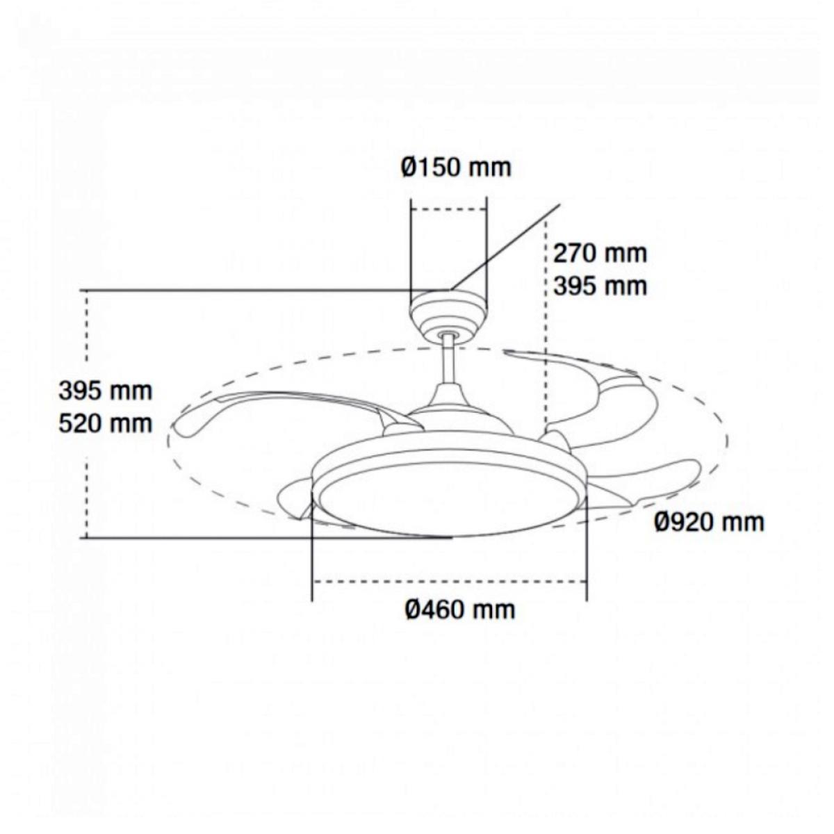 Ventilador de techo LED White Yeray Ø107 cm