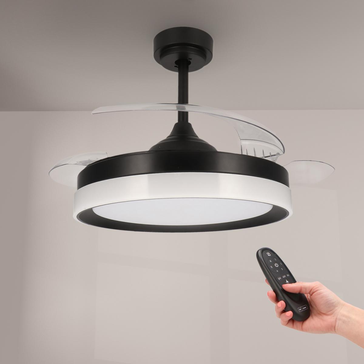 Ventilador de techo LED Black Yeray Ø107 cm