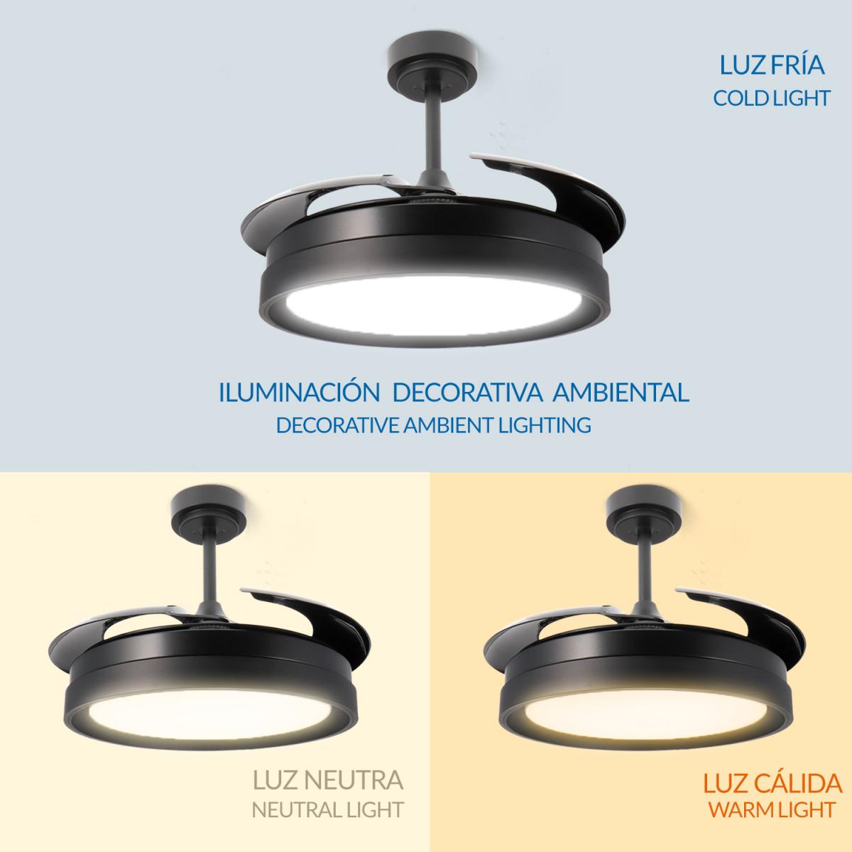 Ventilador de techo LED Black II Yeray Ø107 cm