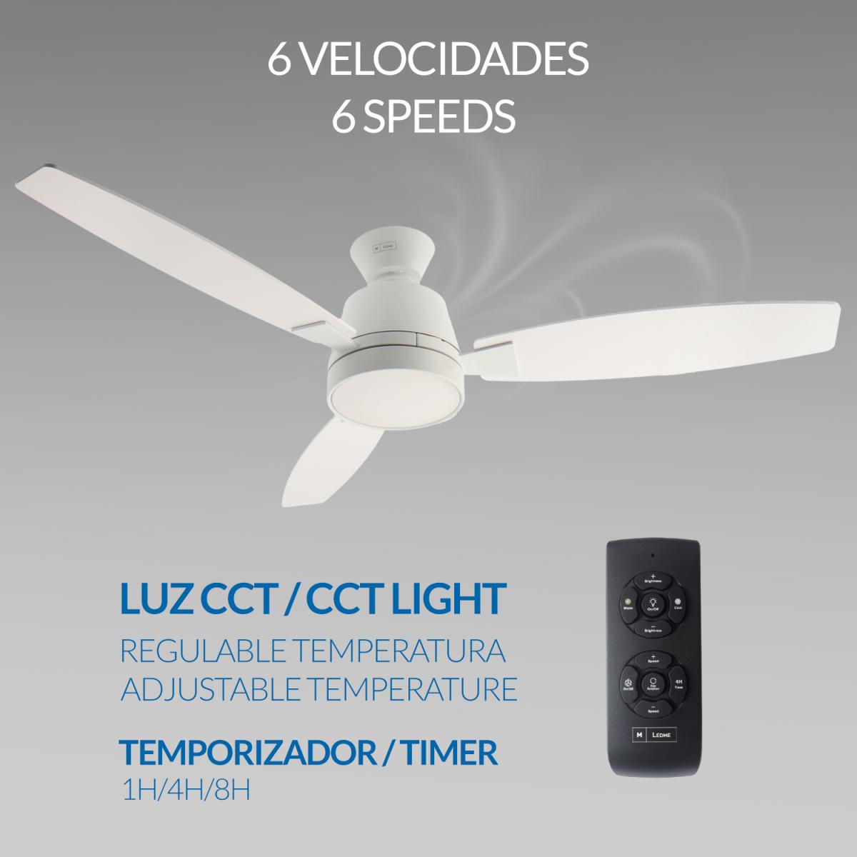 Ventilador de techo LED White Bass