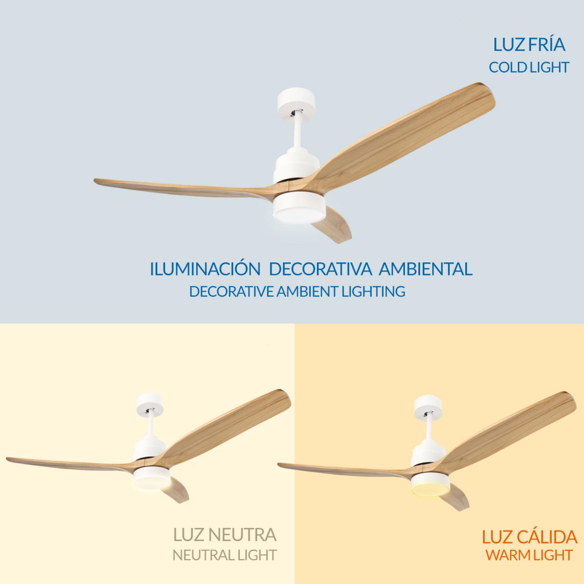 Ventilador de techo LED White Crazy
