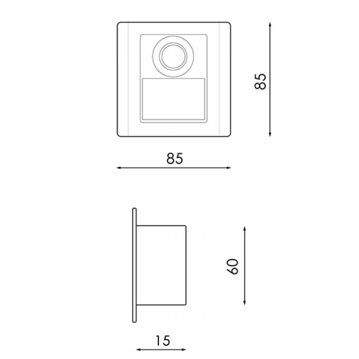 Baliza LED Empotrable con Sensor PIR Nomis Square 1.2W