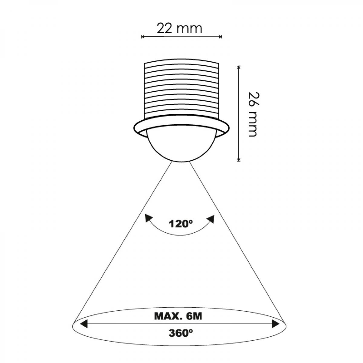 Detector de movimiento Mini PIR 360º Empotrable